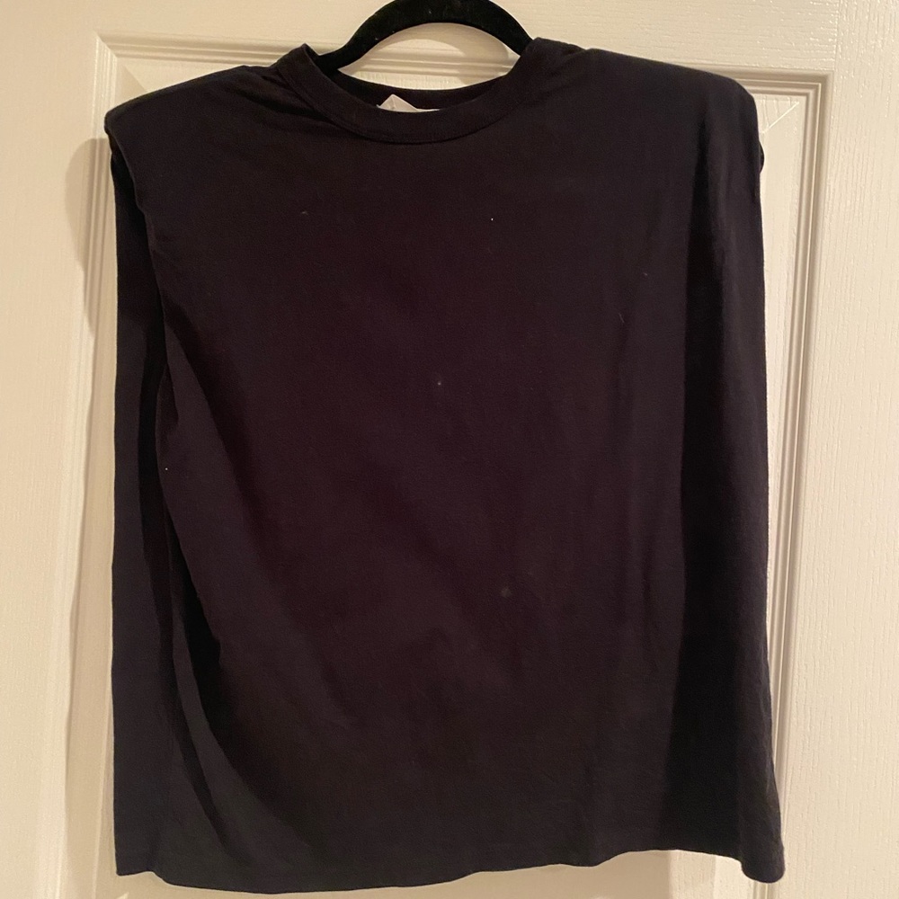 Mango black shoulder pad tee